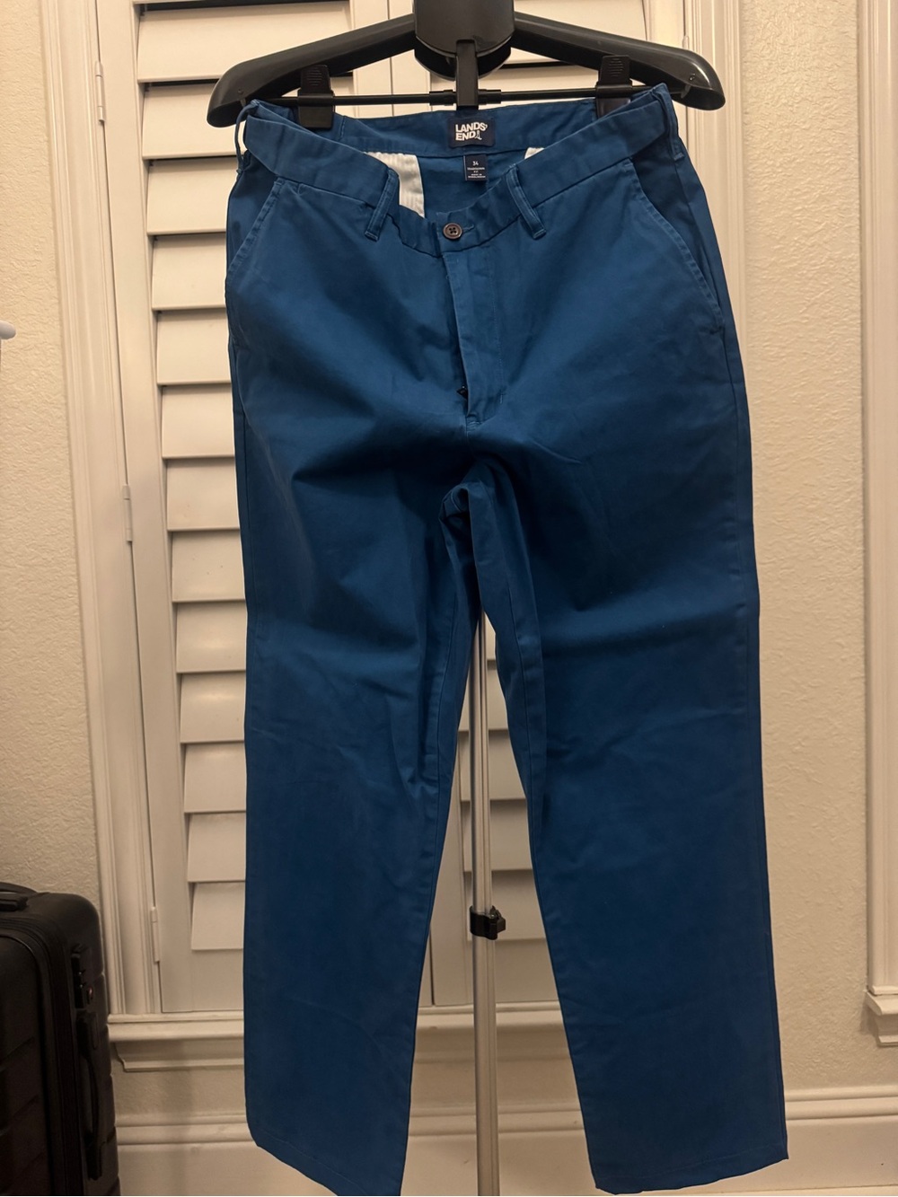 Lands' End Men's Traditional Fit Teal-Blue Chinos - 34x31